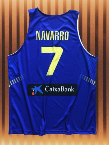 Throwback Carlos Navarro 7 Spain Espana Basketball Jersey